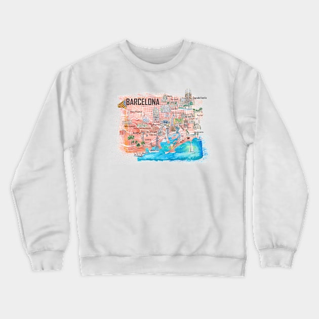 Barcelona, Catalonia Crewneck Sweatshirt by artshop77